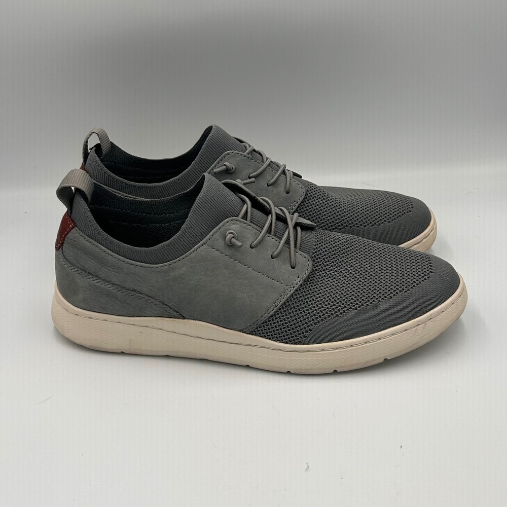 Johnston & Murphy Slip-On Mens 10M Gray Nubuck + Knit Sneaker Comfort